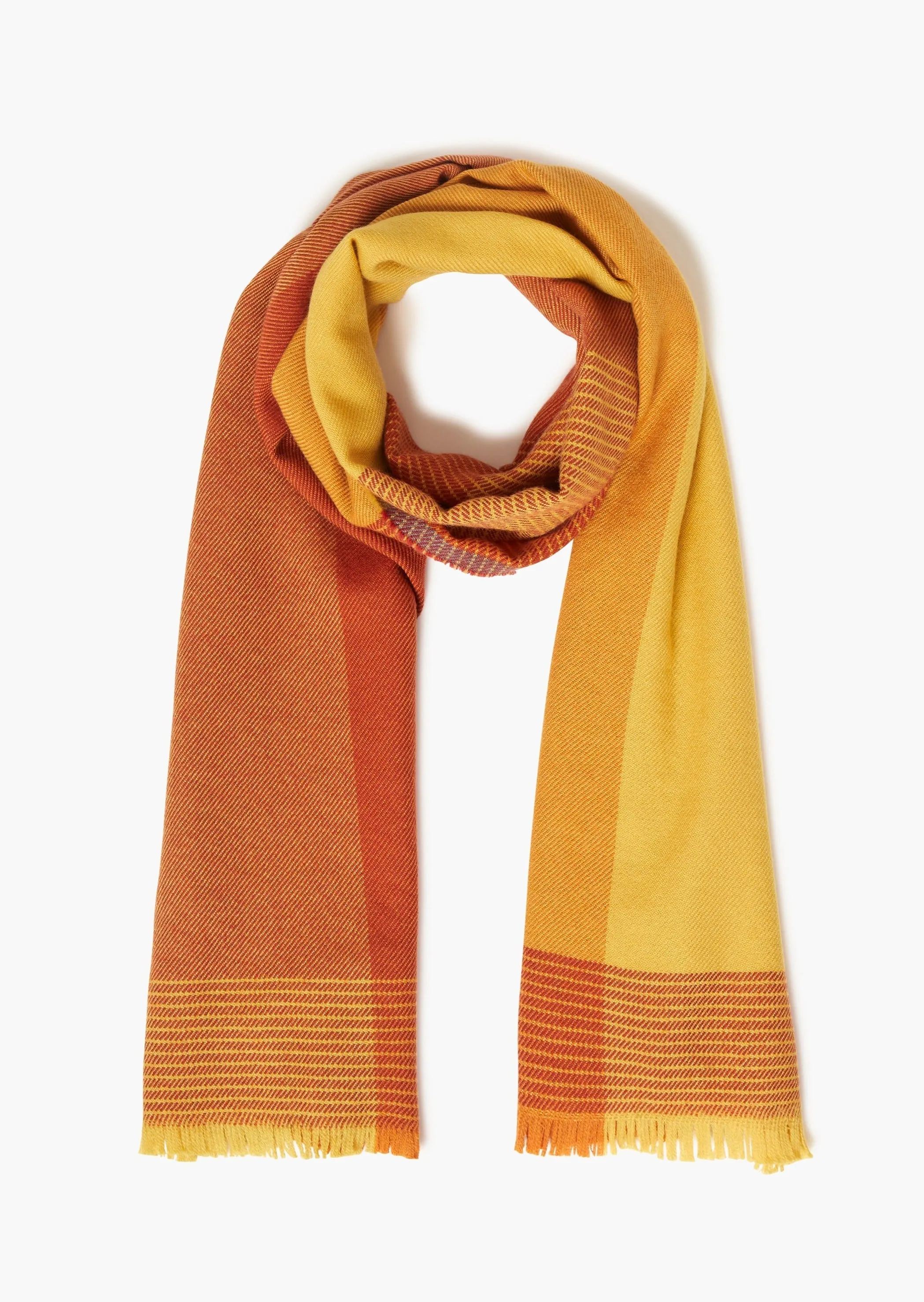 Foxford Giant Merino Scarf | Yellow Ochre