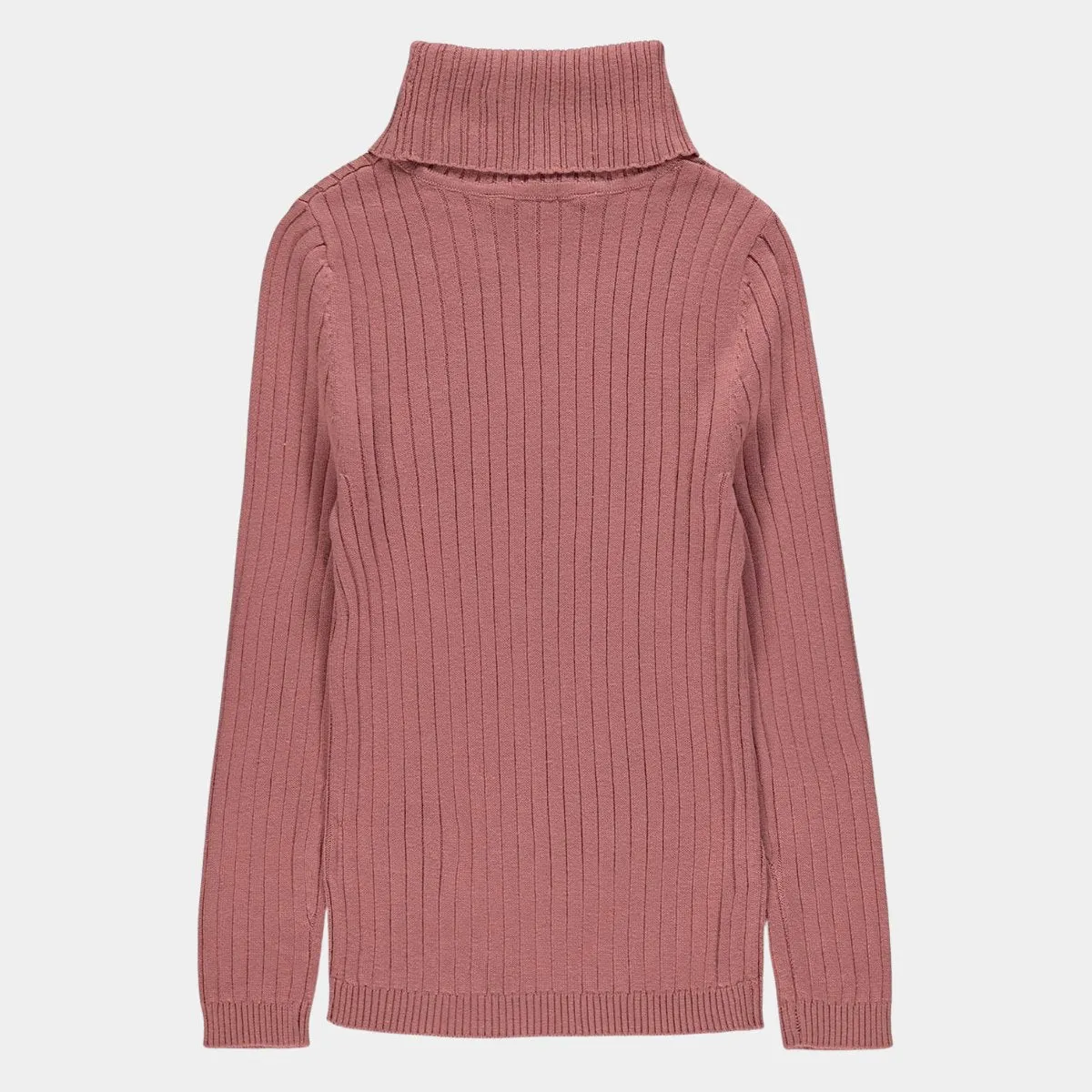 Girls Rib Knit Roll Neck Top