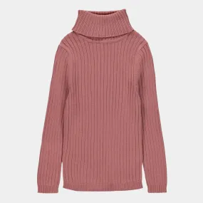 Girls Rib Knit Roll Neck Top