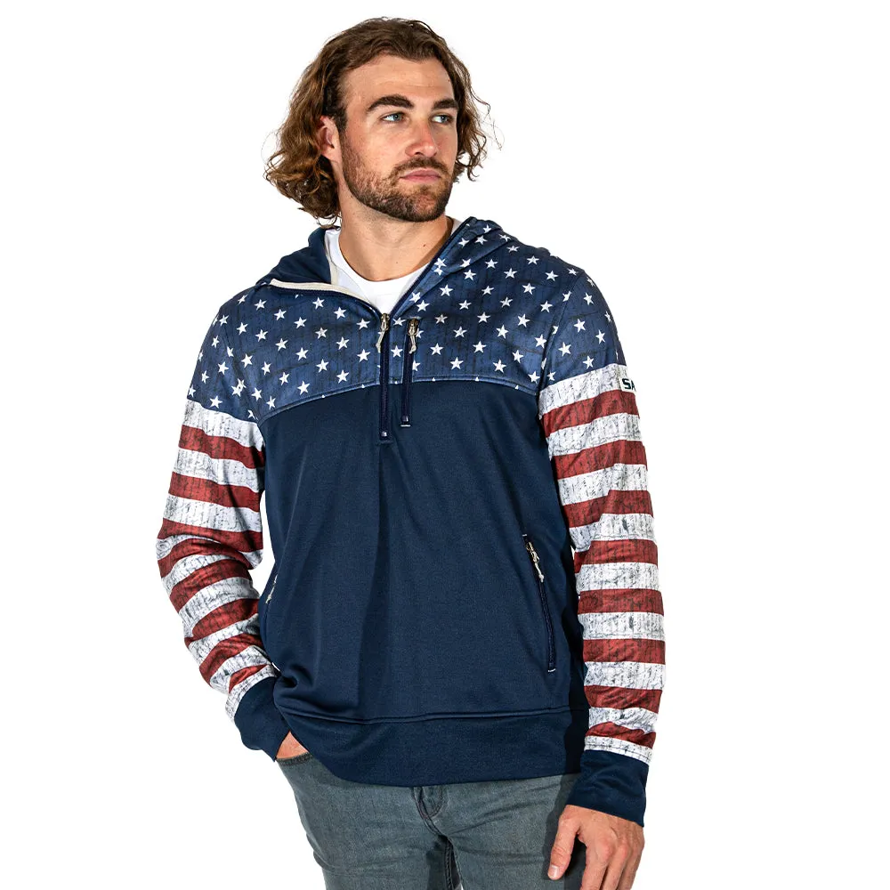 Half Zip Performance Hoodie | American Flag PreOrder