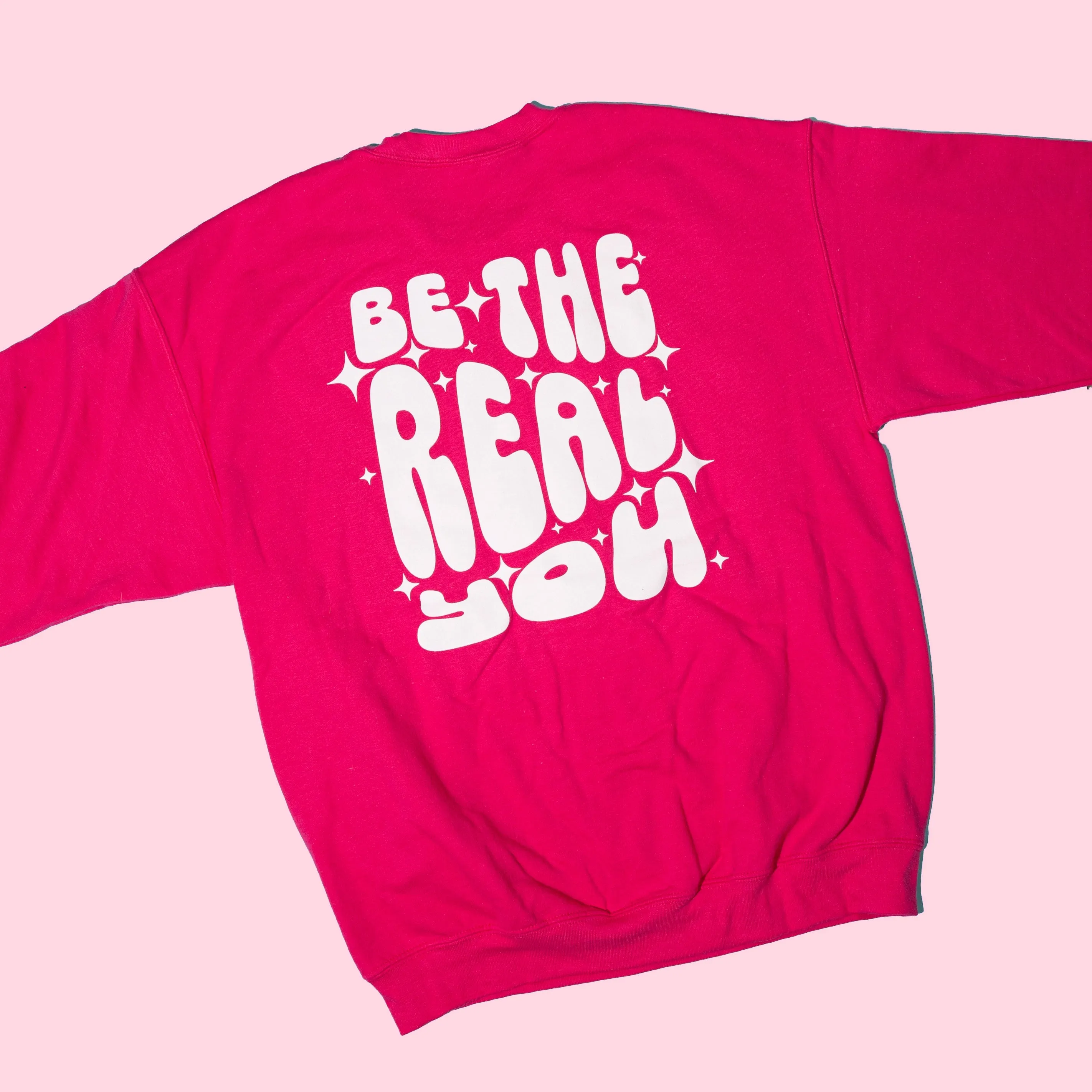 Hot Pink Stay Magical Mushroom Crew Neck Sweatshirt