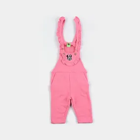 Infant Girls Cotton Terry Dangri-Pink