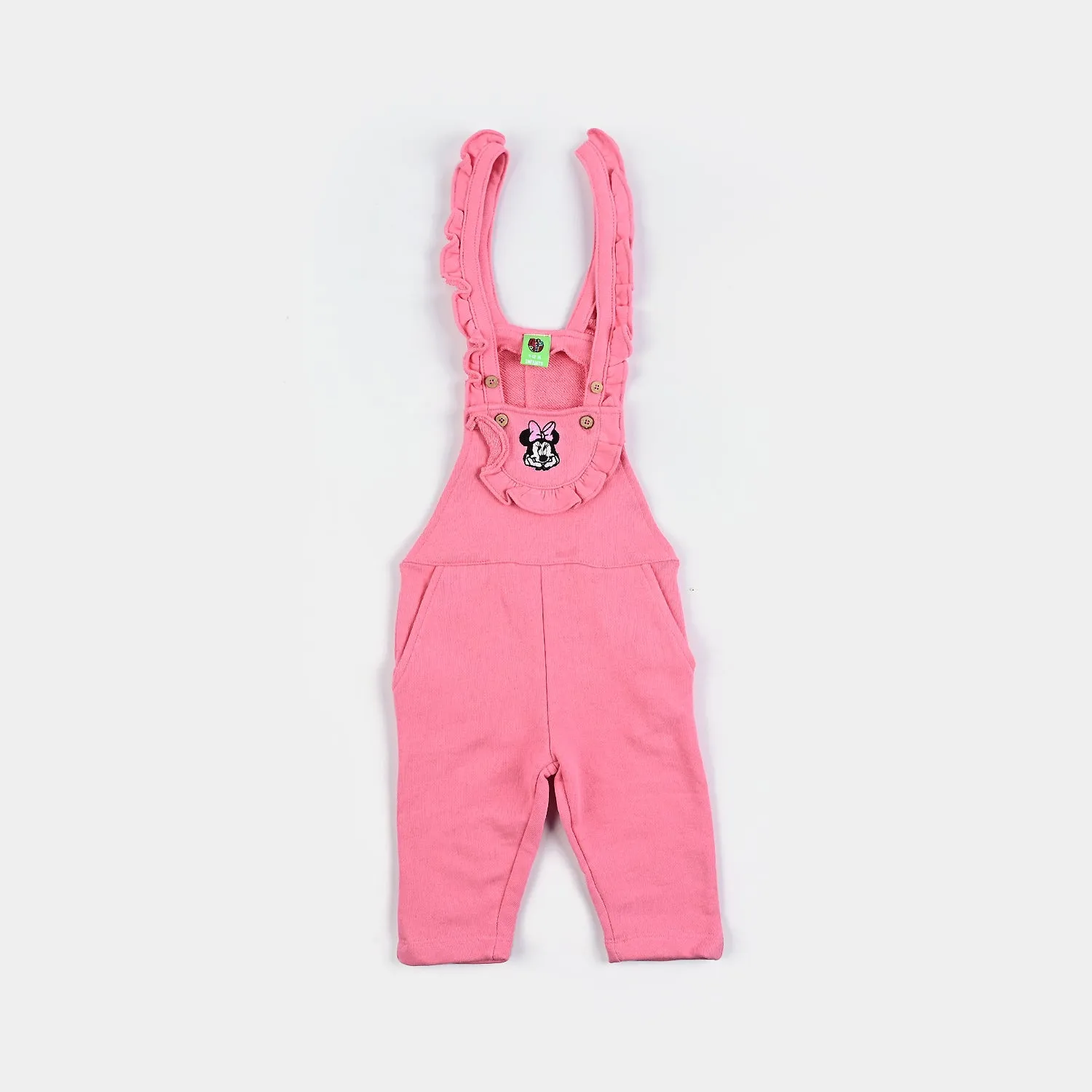 Infant Girls Cotton Terry Dangri-Pink