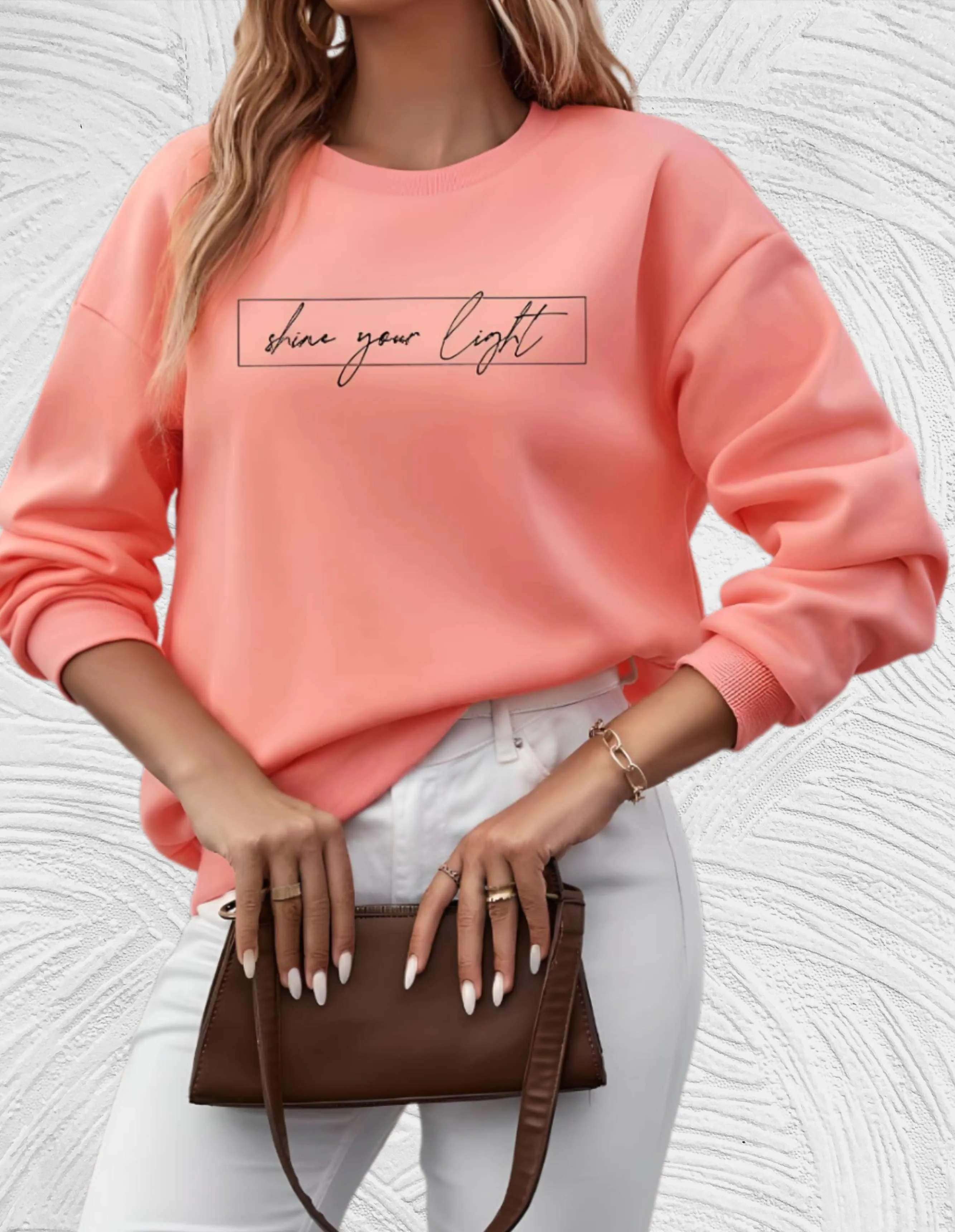 Ivyshape | Casual Sweater with Inscription