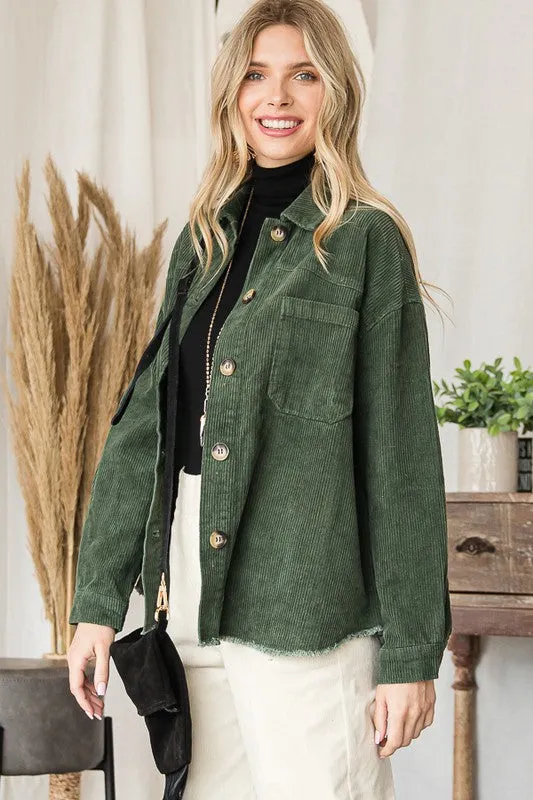 JADE by JANE Ribbed Autunm Velvet Jacket