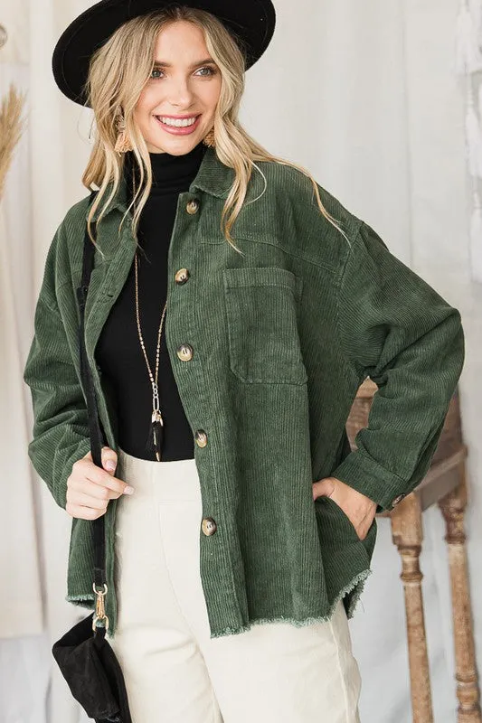 JADE by JANE Ribbed Autunm Velvet Jacket