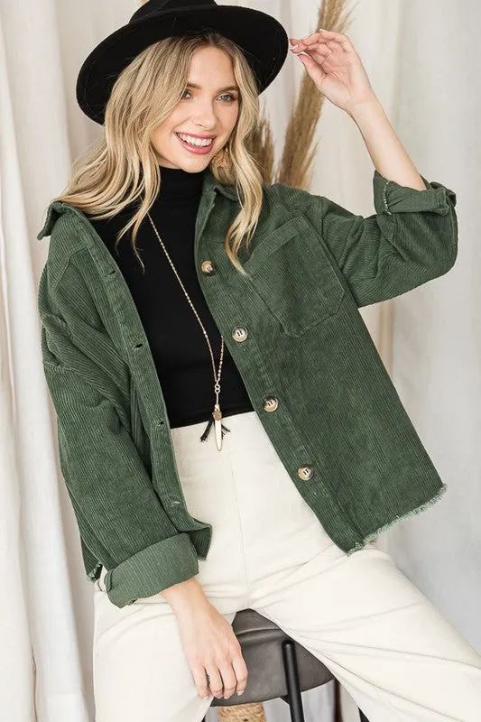 JADE by JANE Ribbed Autunm Velvet Jacket