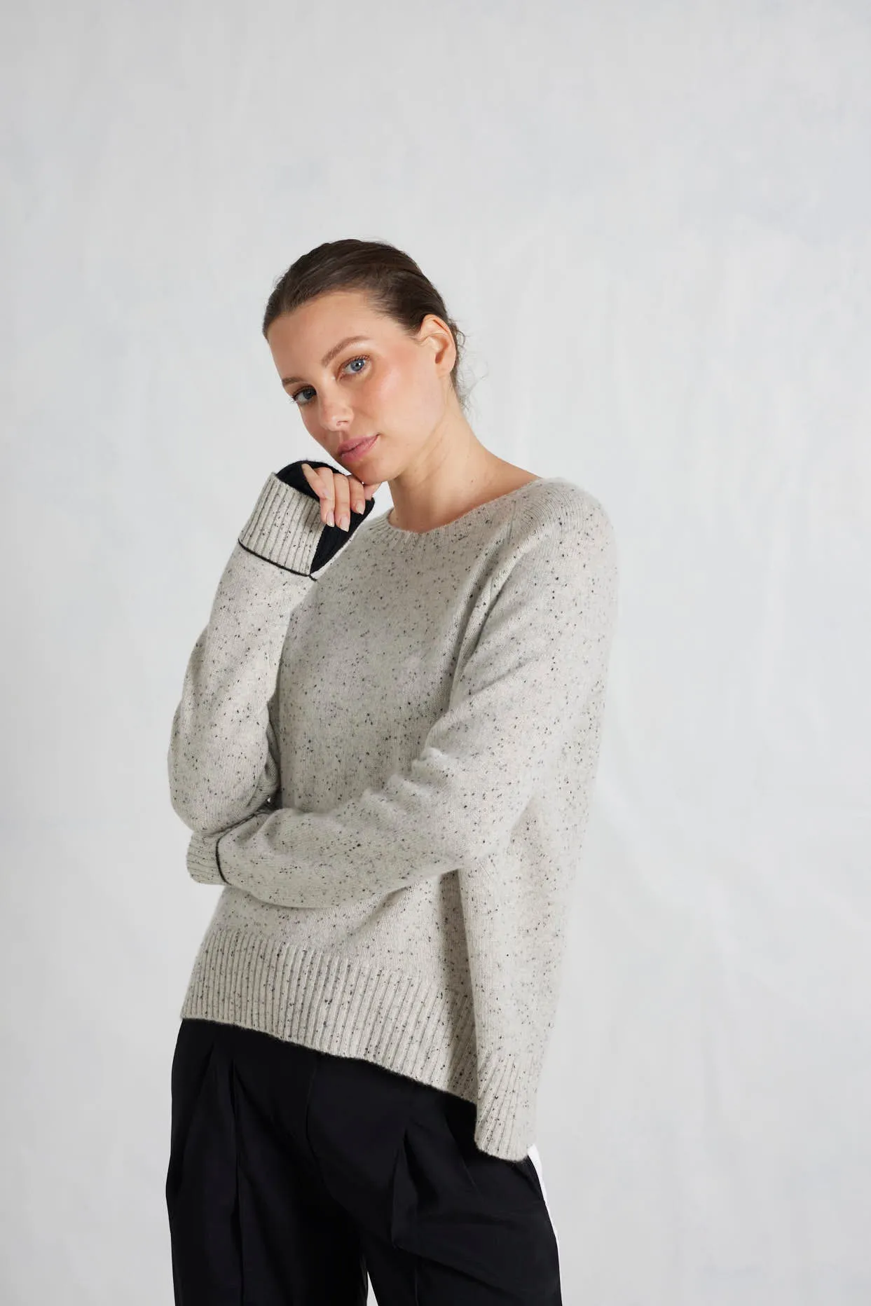 Katerina Cashmere Sweater in Speckle