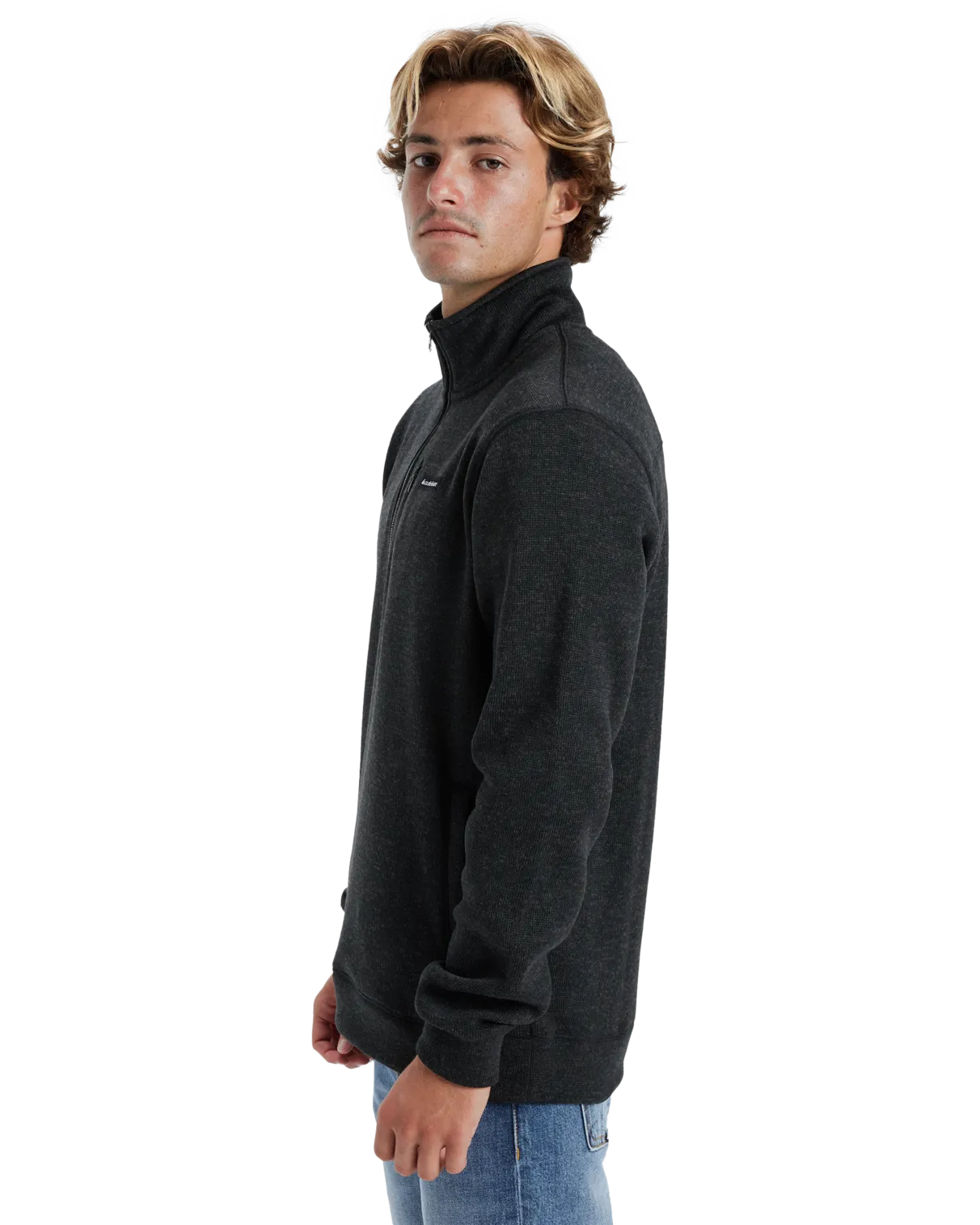 Keller 1/4 Zip Sweatshirt in Black Heather