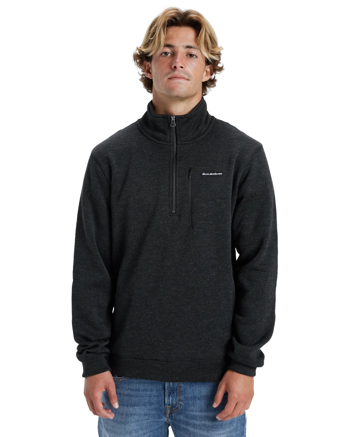 Keller 1/4 Zip Sweatshirt in Black Heather