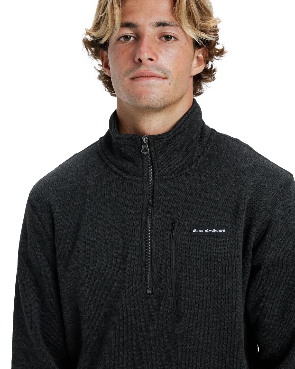 Keller 1/4 Zip Sweatshirt in Black Heather