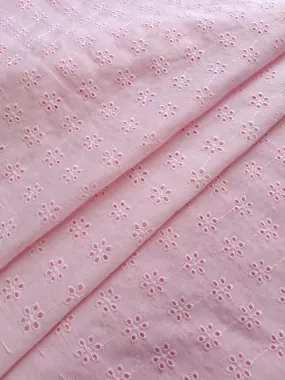 Light Pink Motifs Embroidered Cotton Heavy Hakoba Fabric