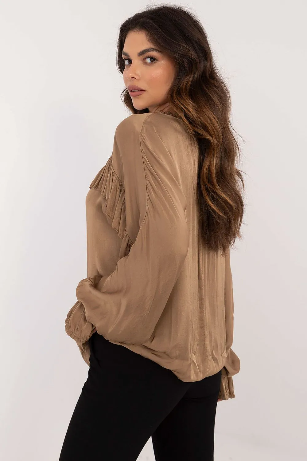 Long Sleeved Ruffle Blouse Shirt Top by Och Bella