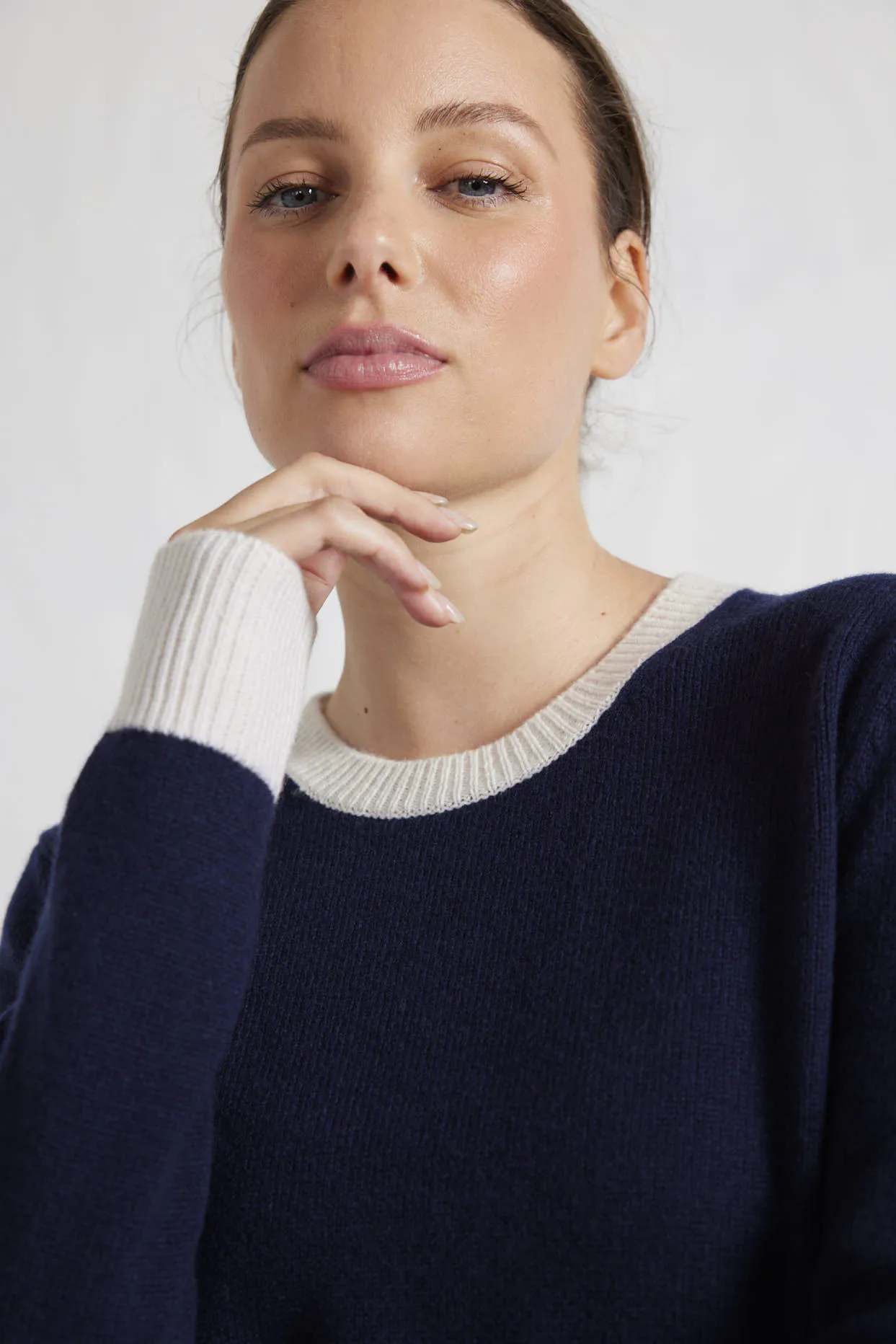 Mandy Splice Sweater in Officer Navy