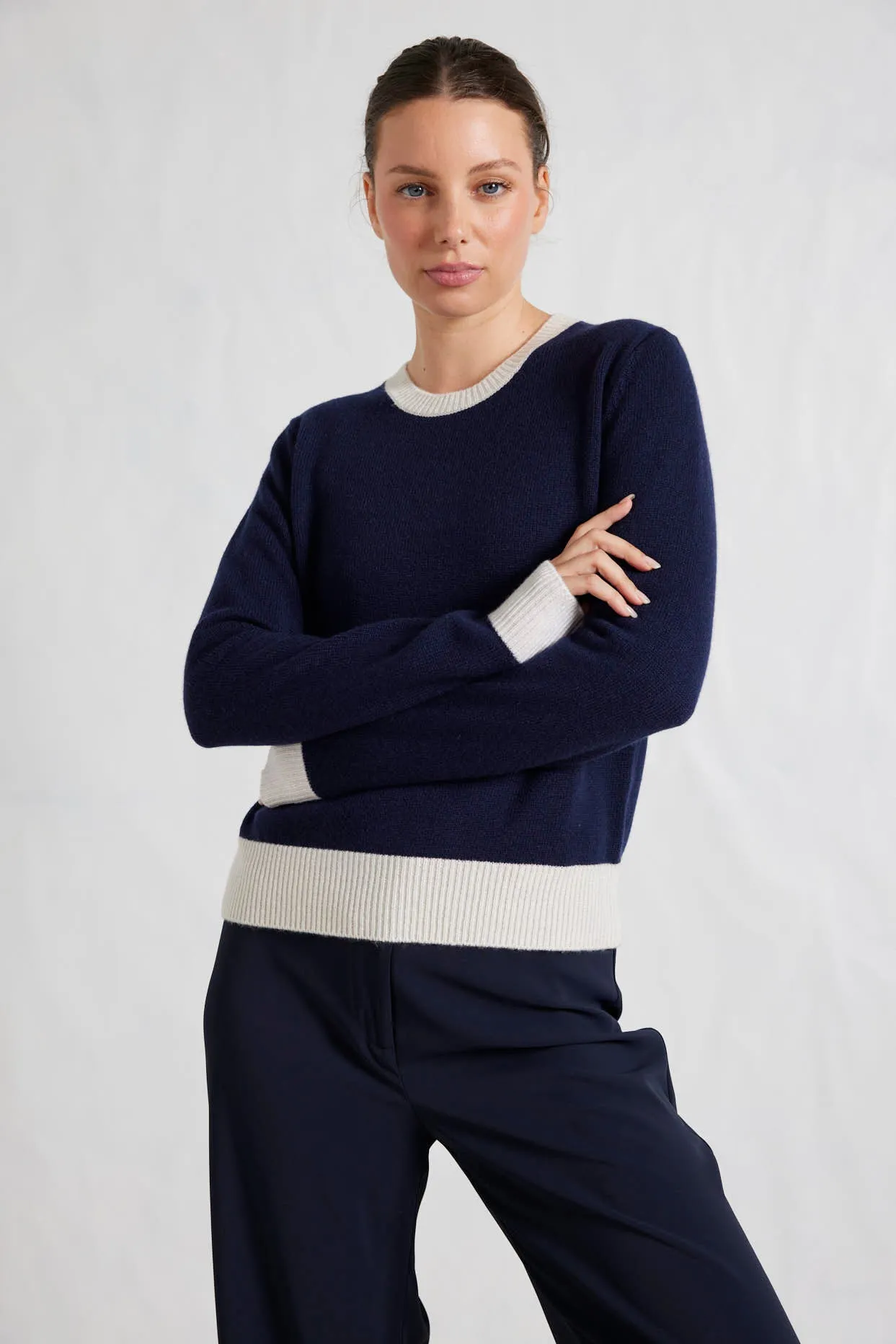 Mandy Splice Sweater in Officer Navy