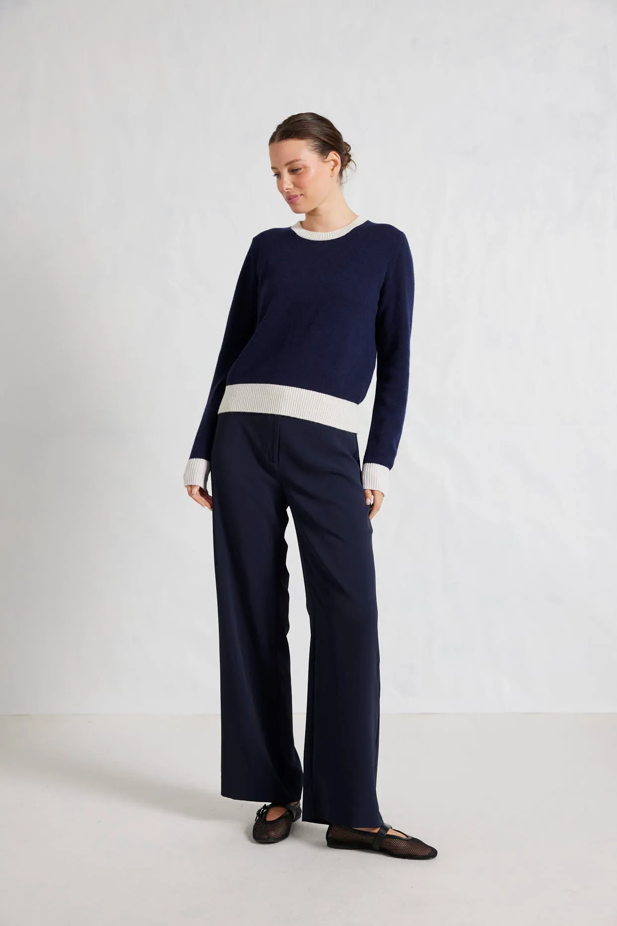 Mandy Splice Sweater in Officer Navy