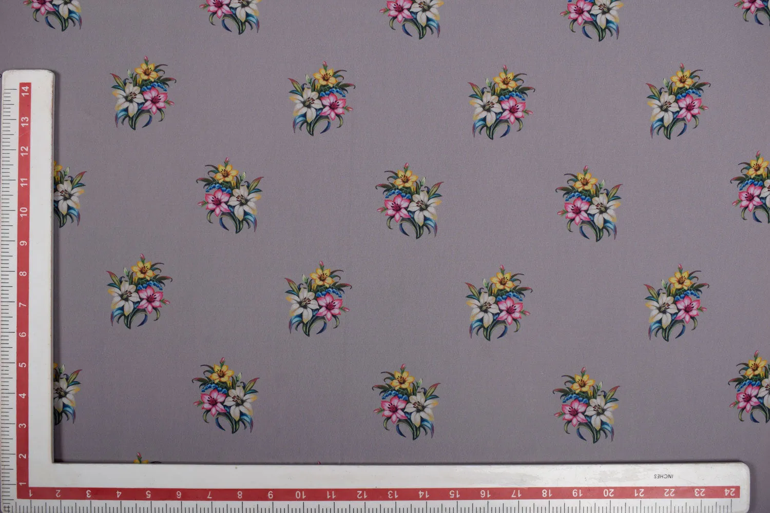 Mauve Floral Printed Georgette Fabric