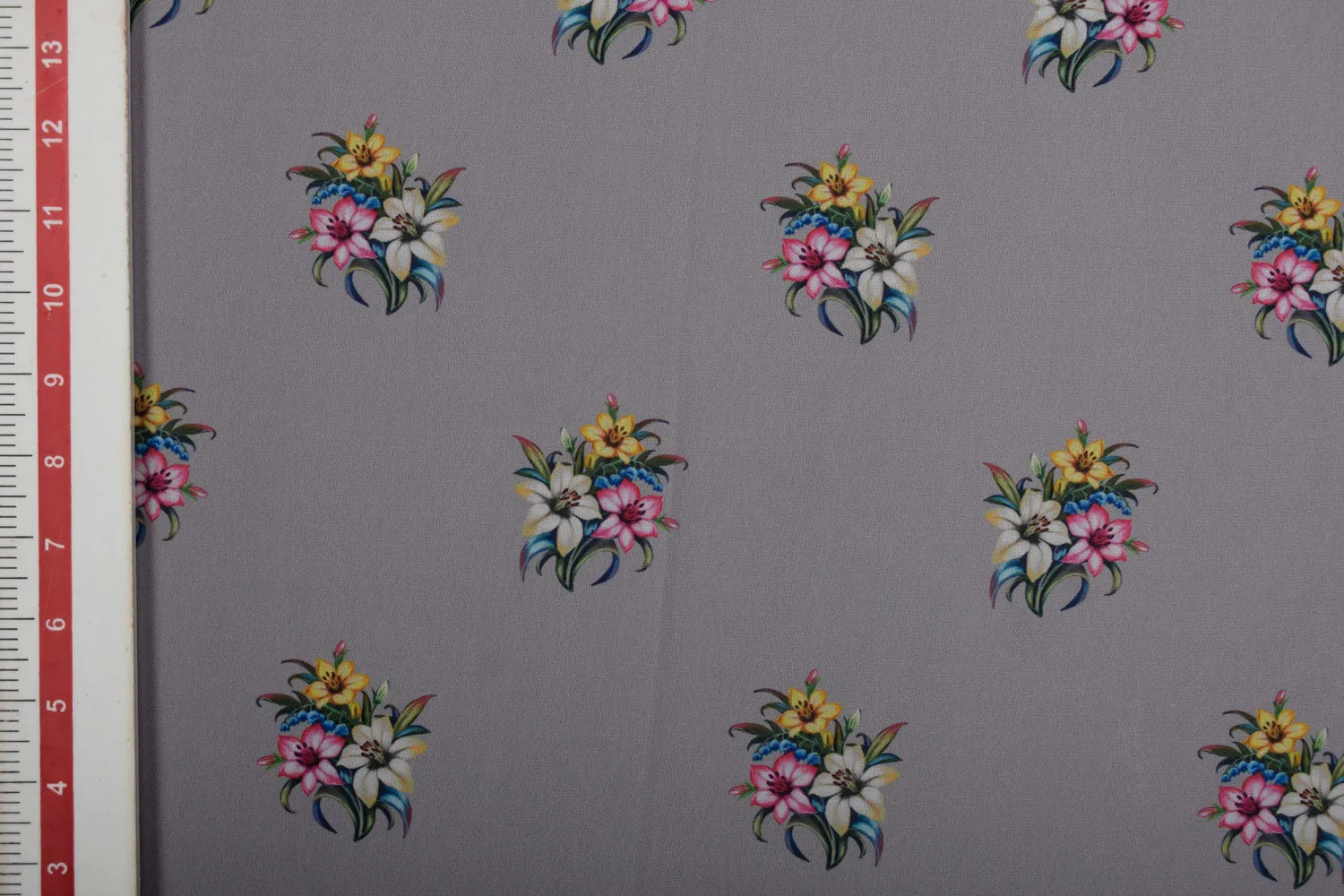 Mauve Floral Printed Georgette Fabric