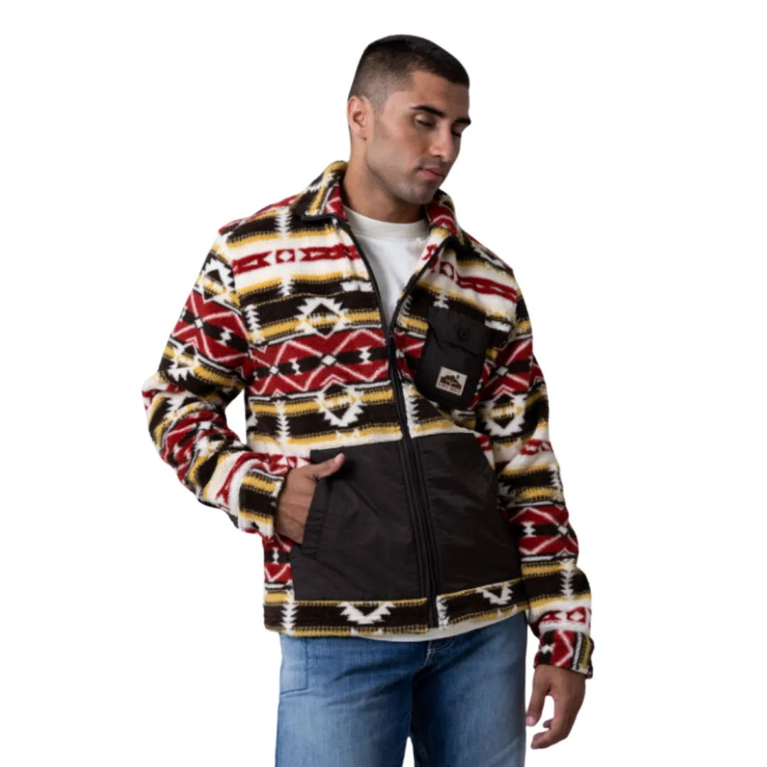 Men's Brown Aztec Fleece Sweatshirt MSW0000026