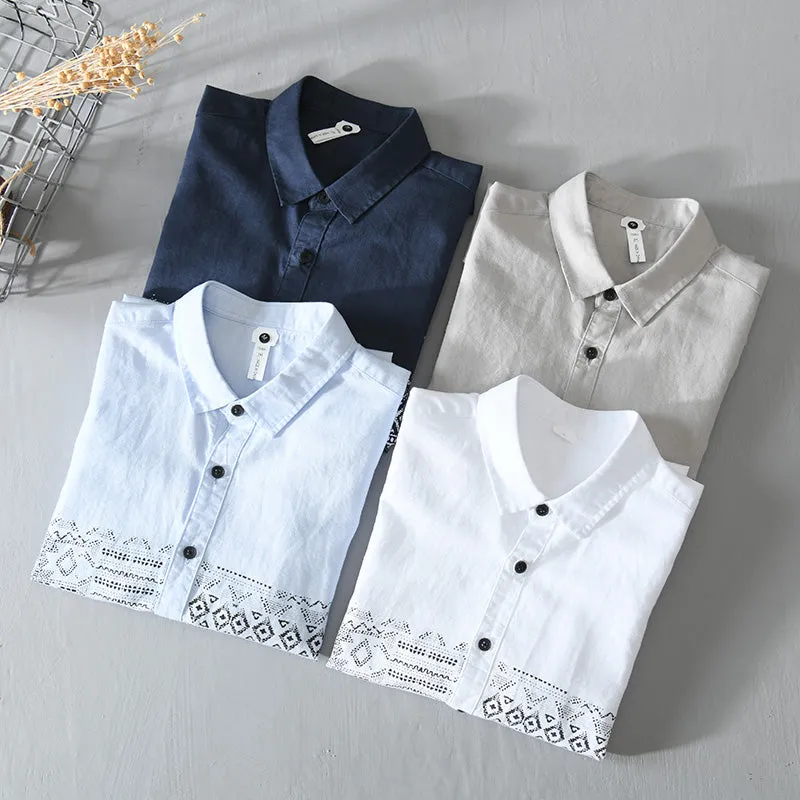 Men's Casual Linen Short Sleeve Shirts