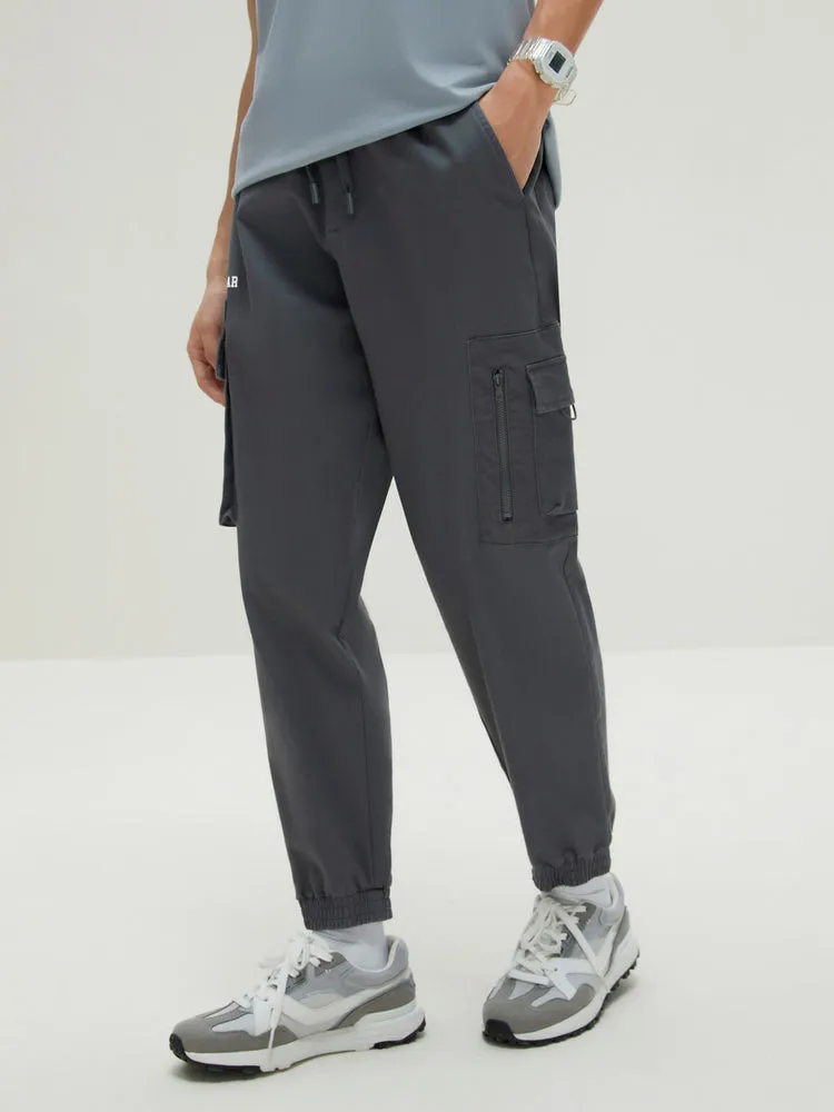 Men's Cotton-Polyester Stretch Twill Loose Cargo Pants