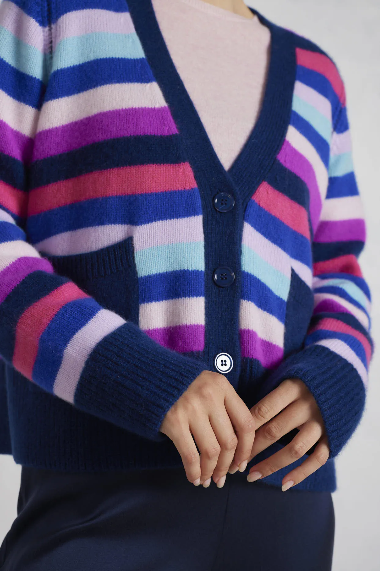 Miki Cashmere Cardigan in Jay