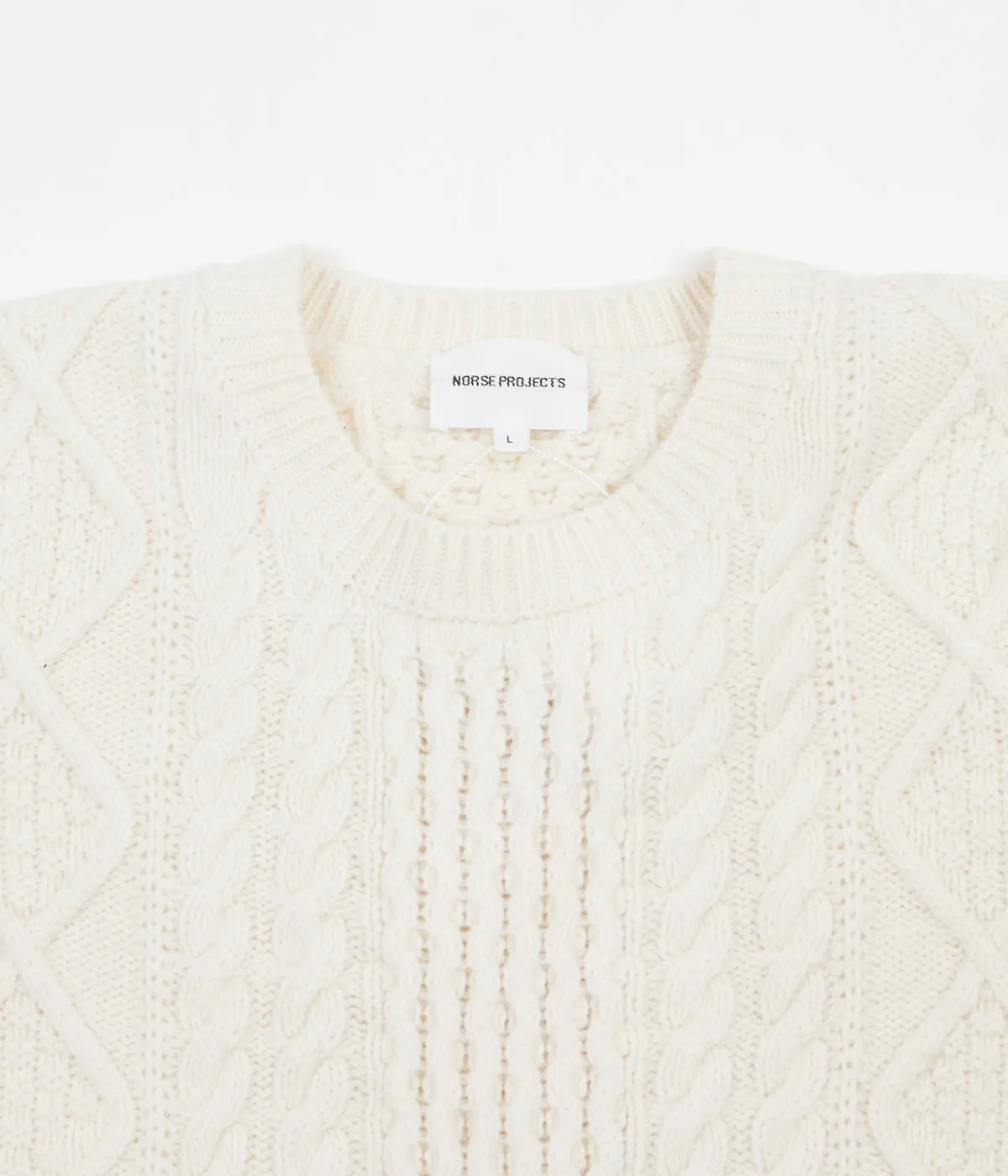 Norse Projects Arild Cable Knit Jumper - Ecru