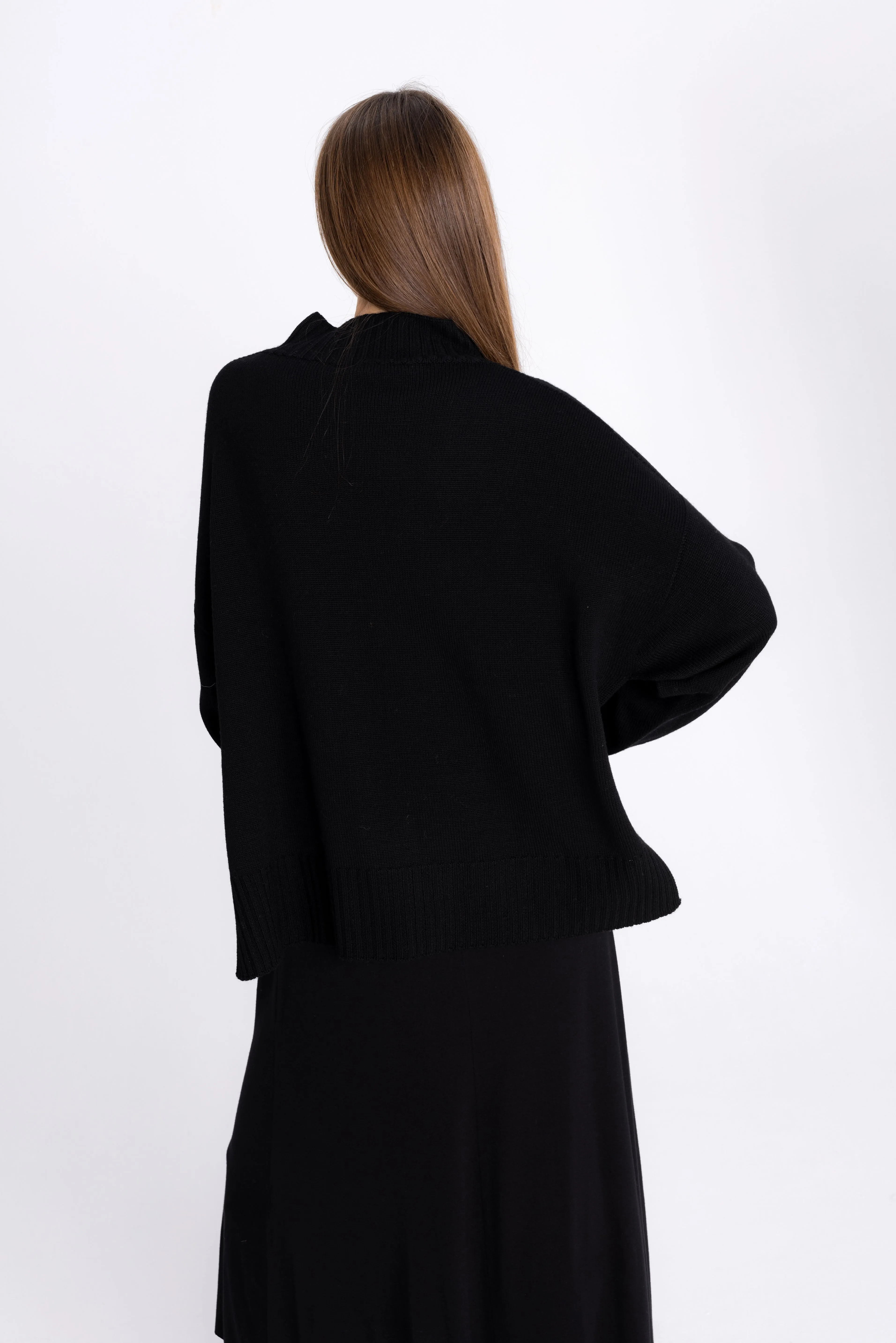 OVERSIZED BLACK WOOL SWEATER