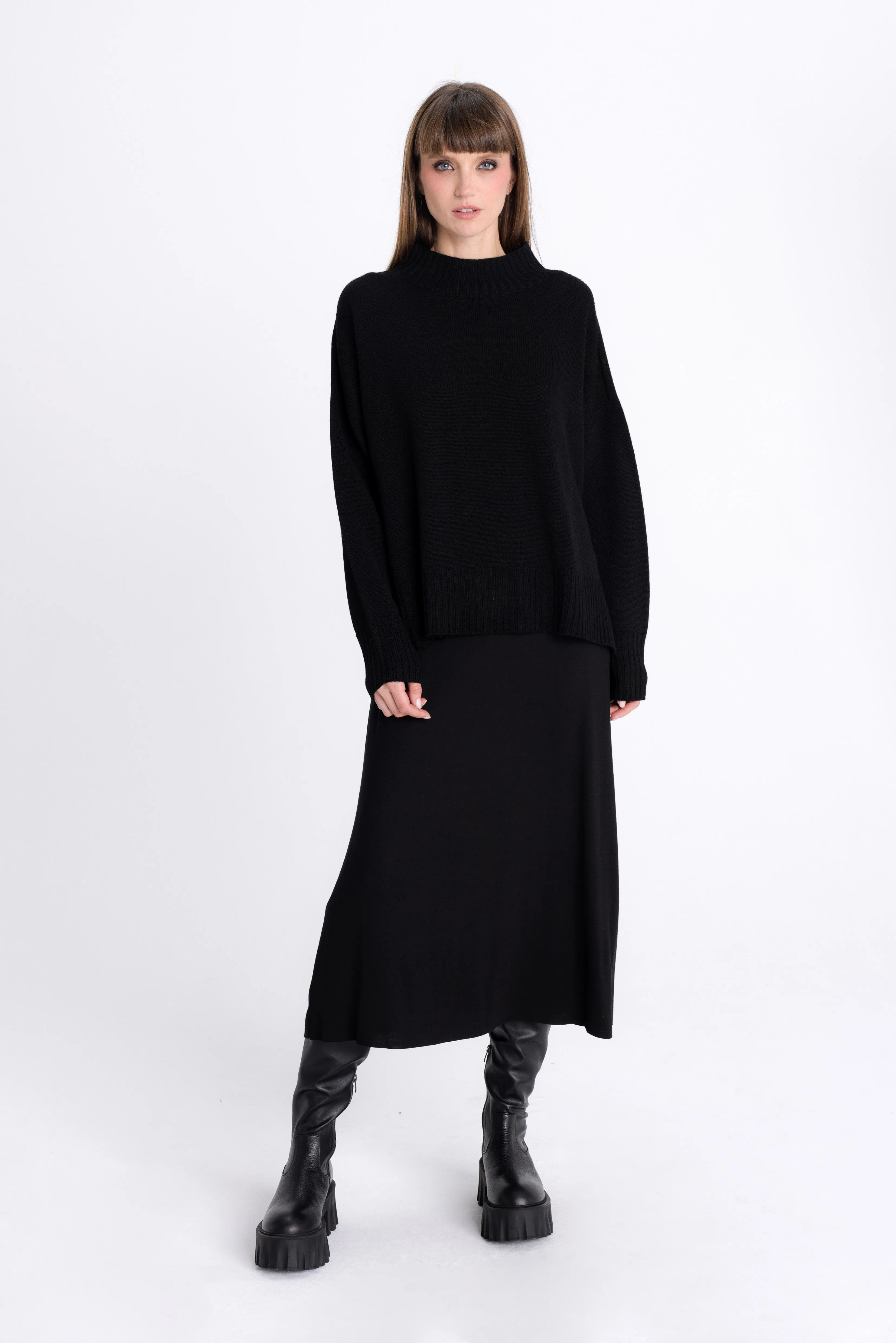 OVERSIZED BLACK WOOL SWEATER