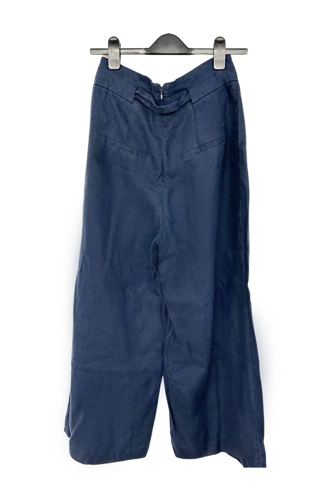 Paper Bag Style Colino Pant in Navy