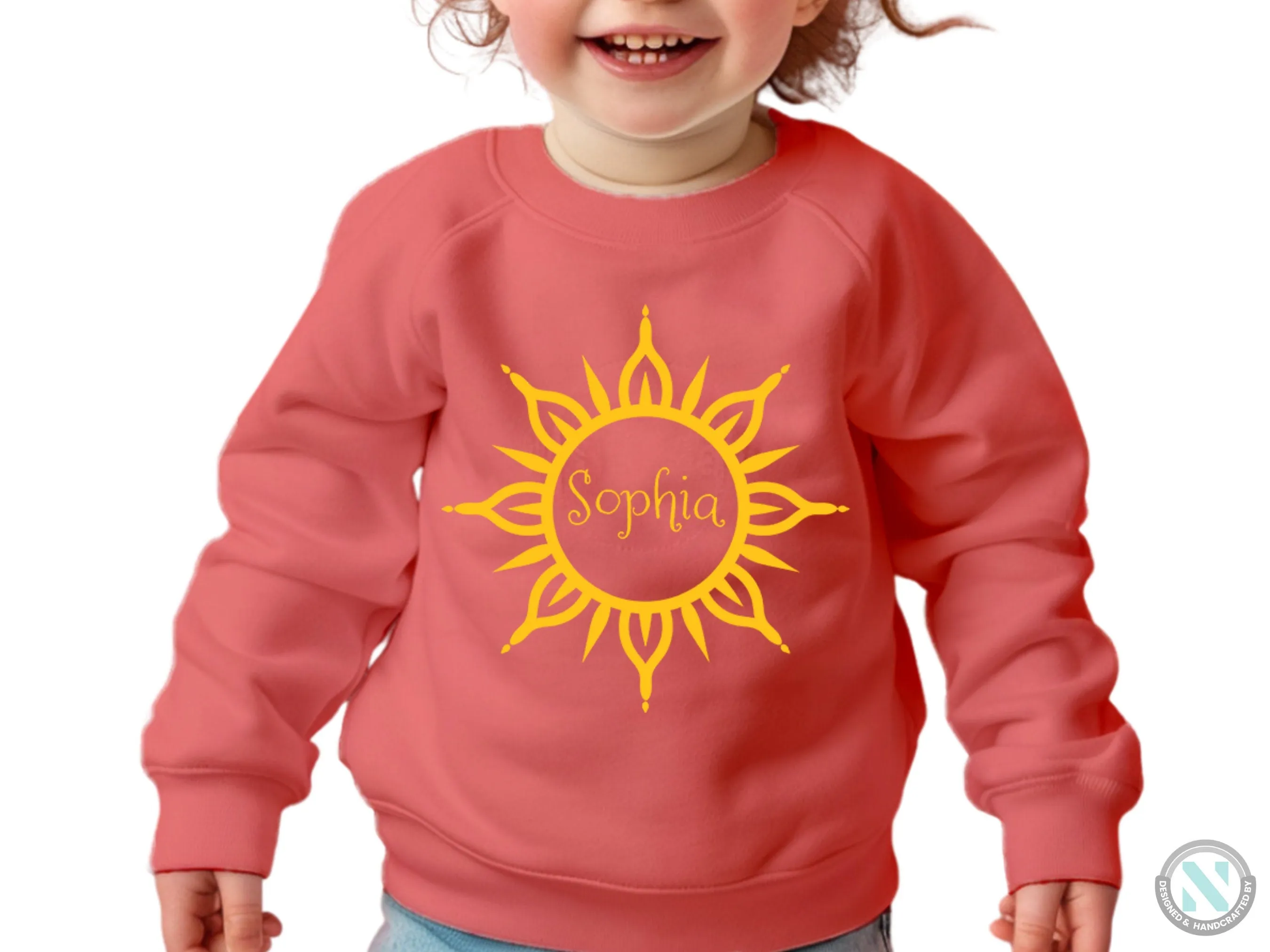 Personalized Girl Jumper and Sun Graphic on Sweatshirt for Christmas Gift