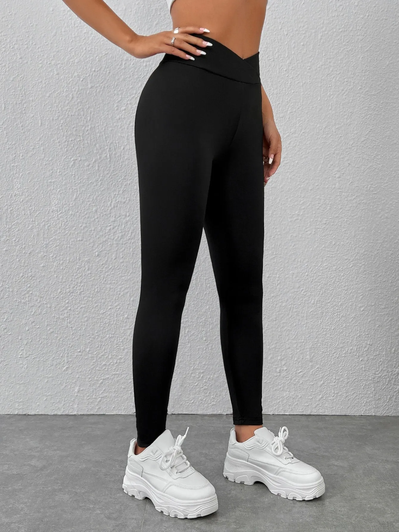 PETITE Solid Wideband Waist Leggings