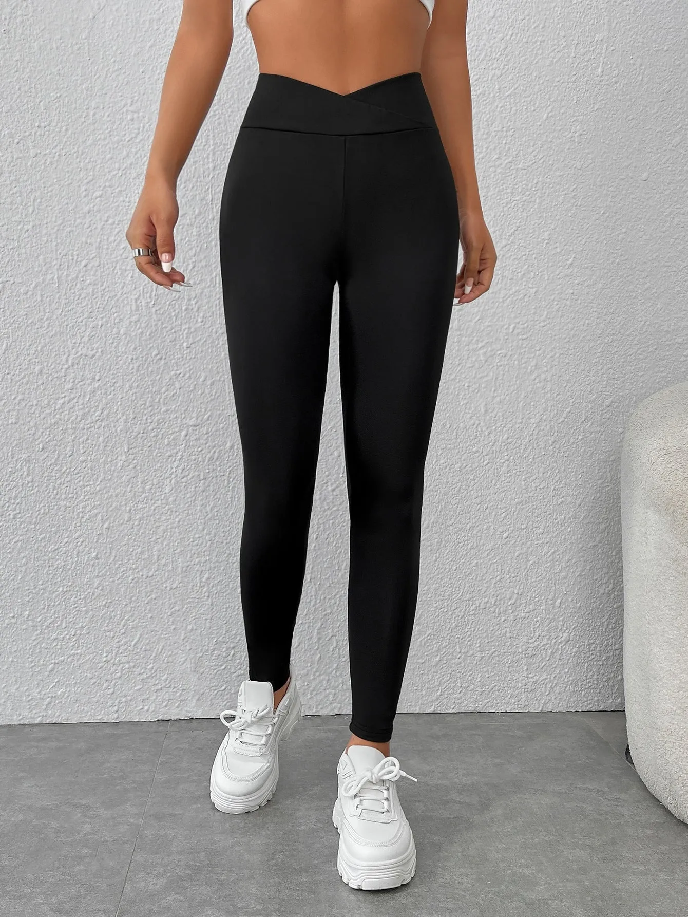 PETITE Solid Wideband Waist Leggings