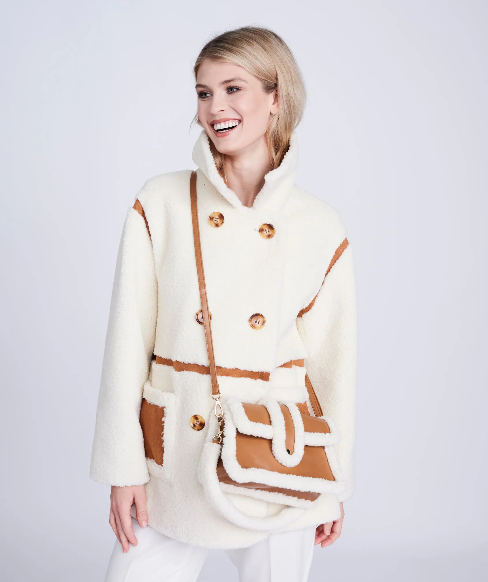 Phoenix Coat - Cream/Tan