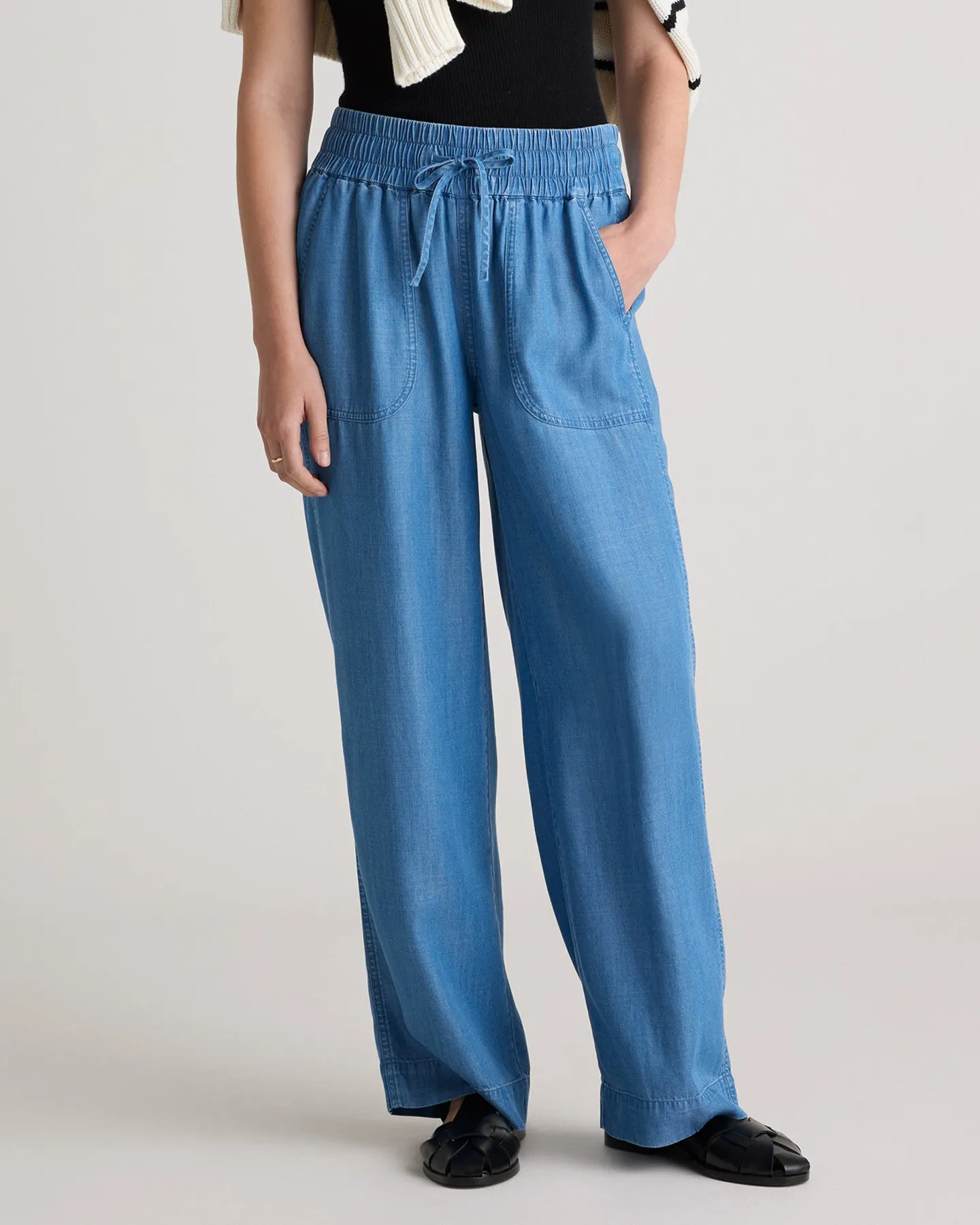 Pull-On Tencel Chambray Pants