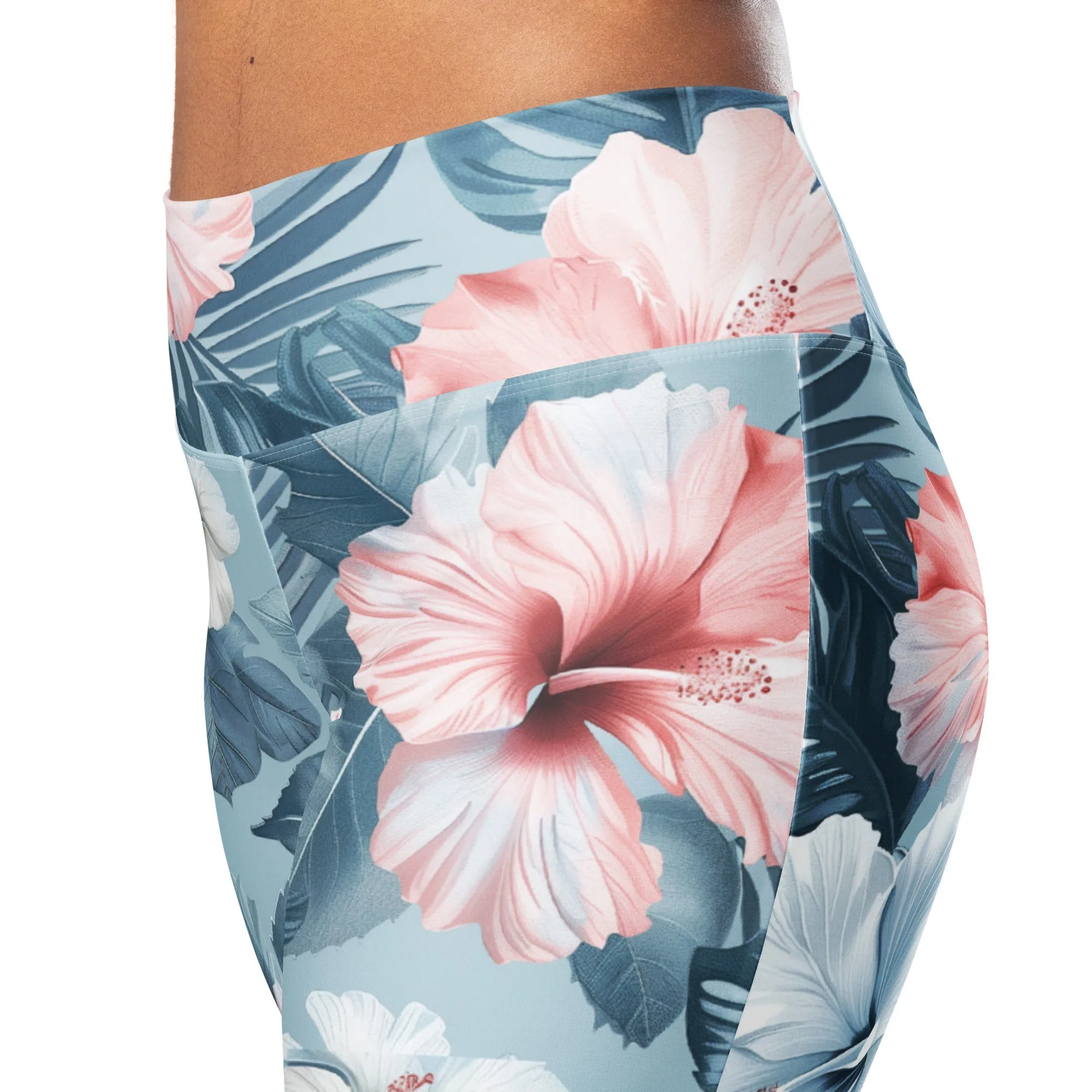 Recycled Flare leggings - Summer Hibiscus