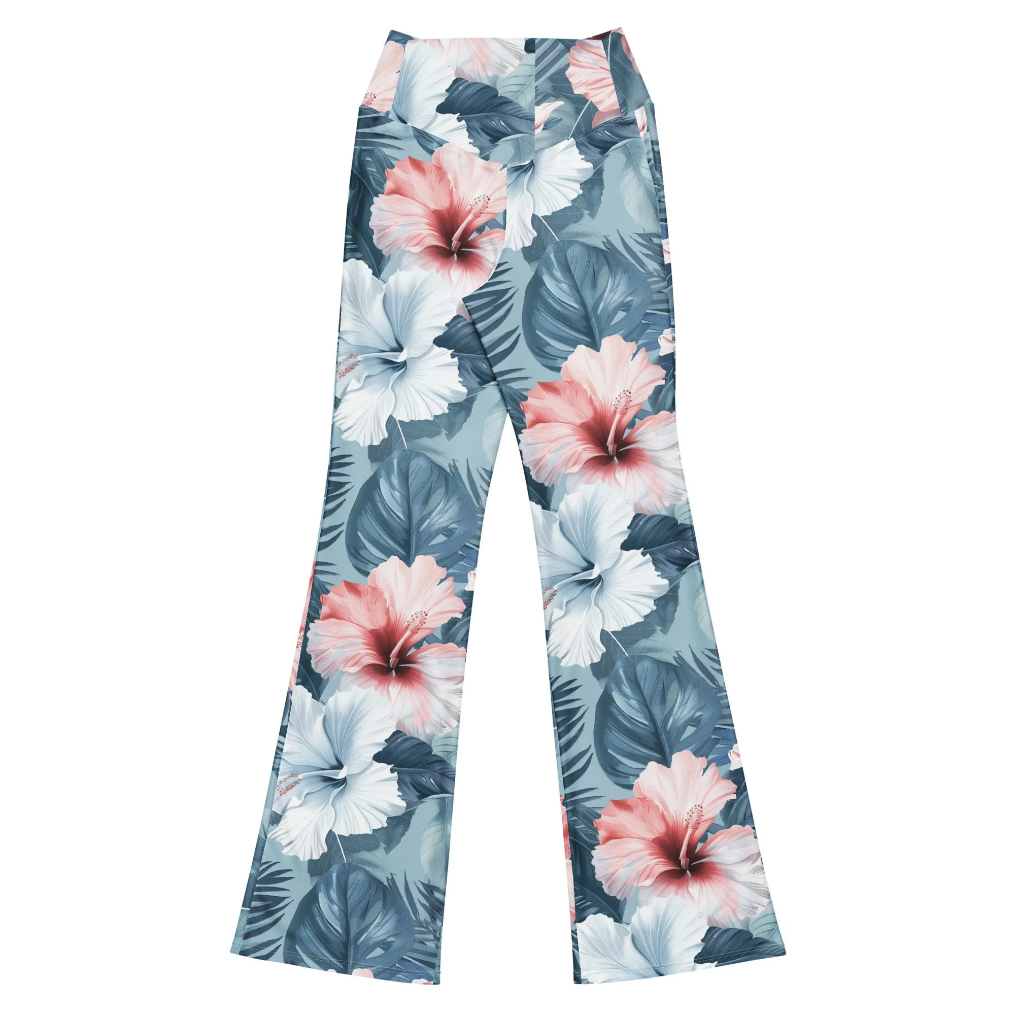 Recycled Flare leggings - Summer Hibiscus