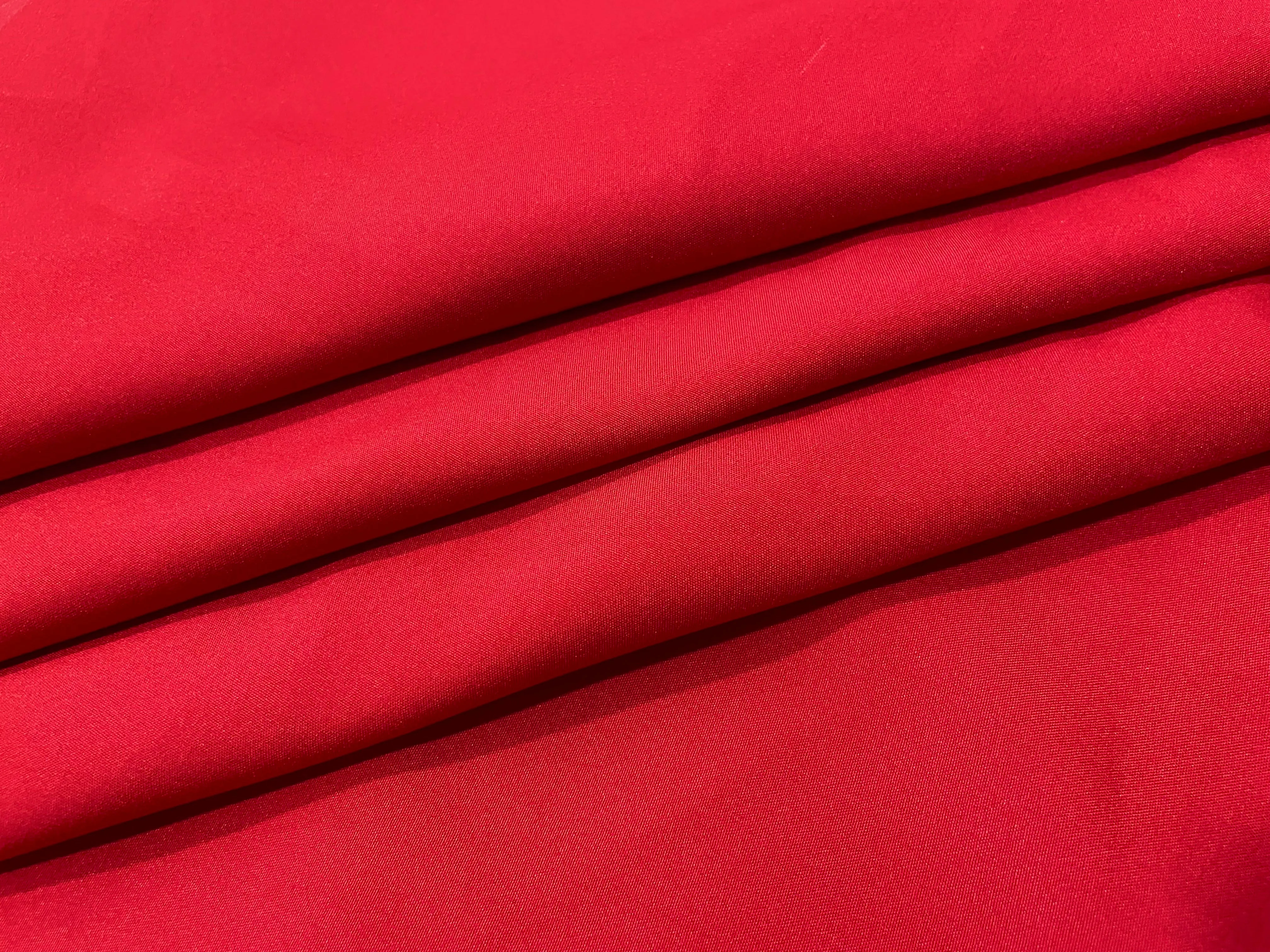 Red Plain Butter Crepe Fabric