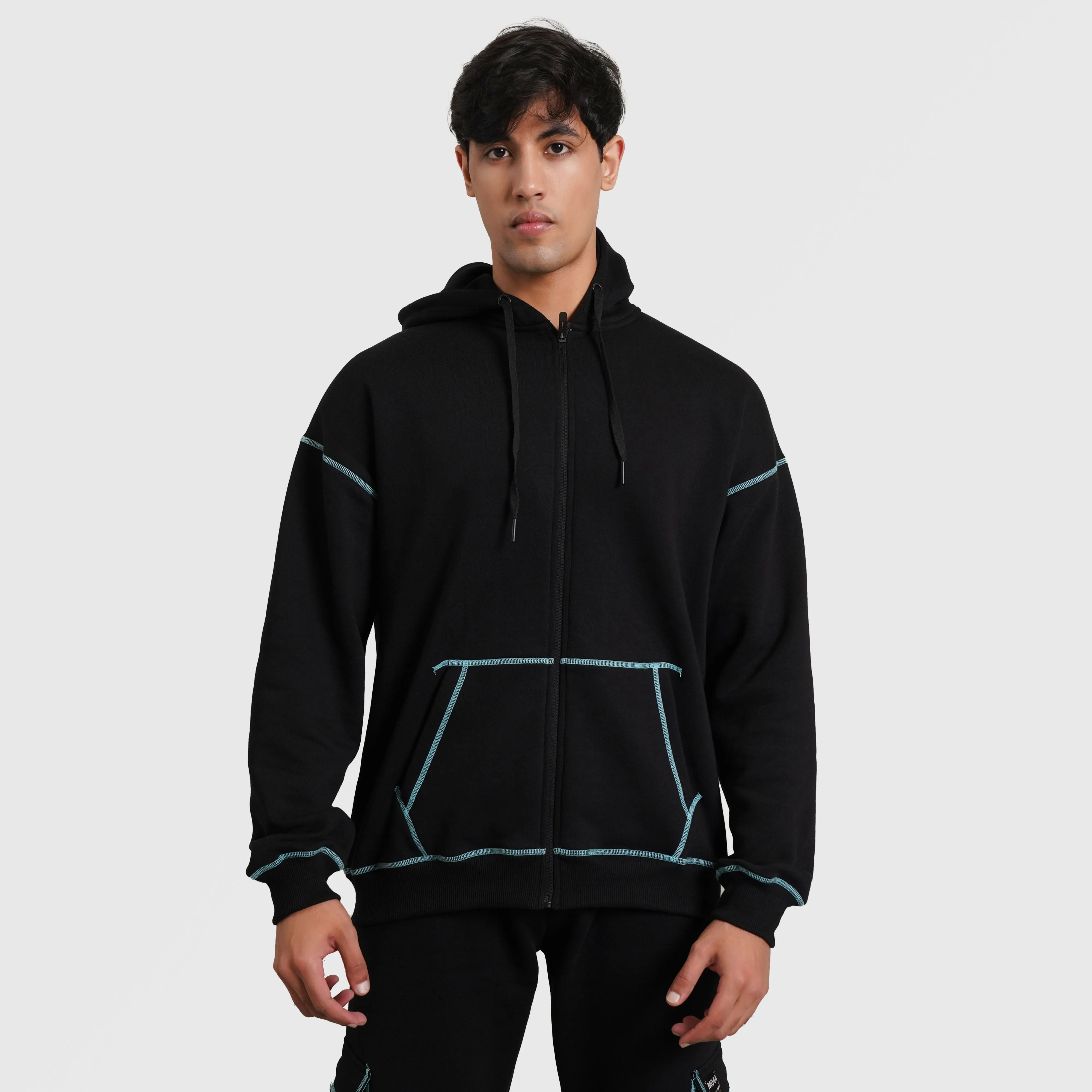 Rew Hoodie (Black-Blue)