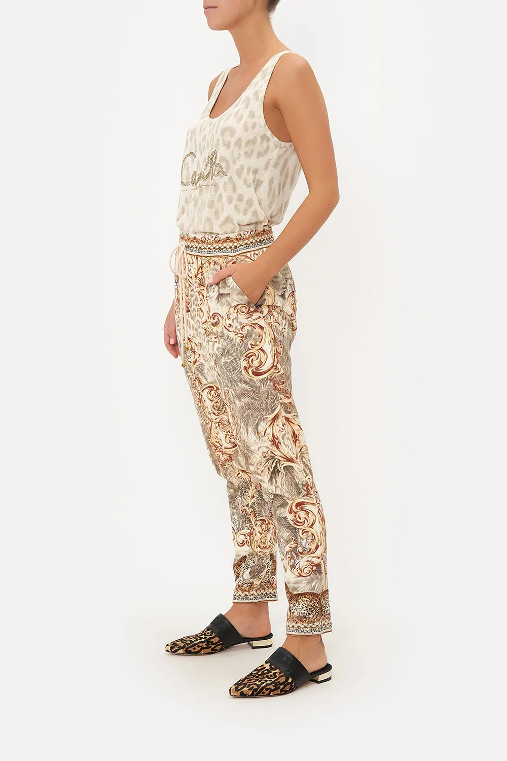 RIB WAIST RELAXED PANT PALAZZO PARTY