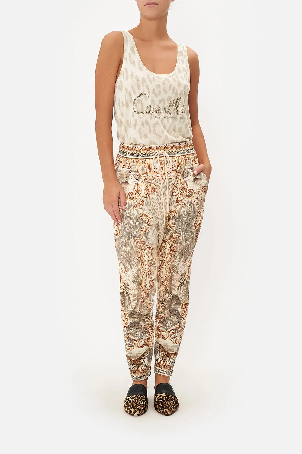 RIB WAIST RELAXED PANT PALAZZO PARTY