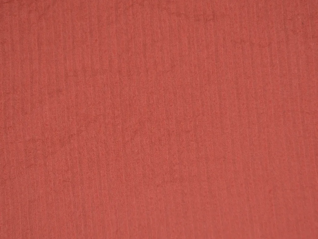 Rust Red Stripes Embroidered Cotton Fabric