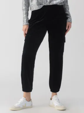 Sanctuary Relaxed Velvet Rebel Pants - Black