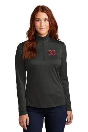 Sport-Tek Ladies Endeavor Customized 1/4-Zip Pullovers, Black Heather