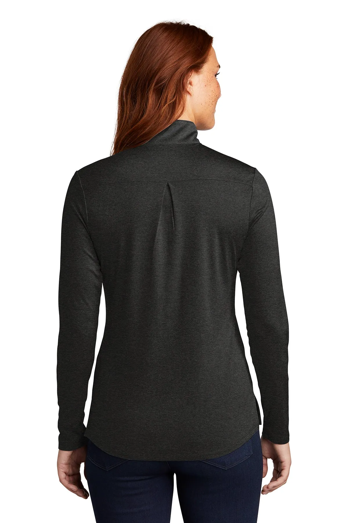 Sport-Tek Ladies Endeavor Customized 1/4-Zip Pullovers, Black Heather