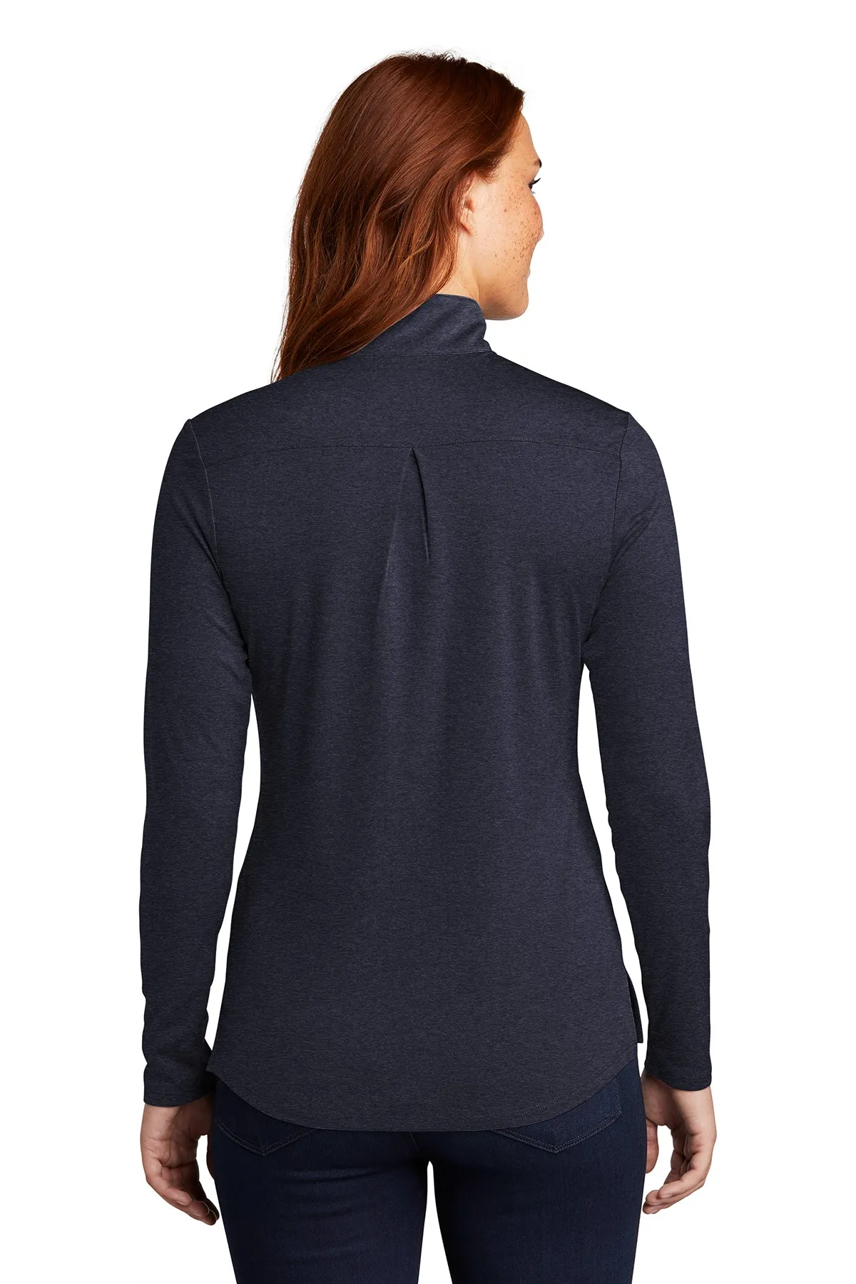 Sport-Tek Ladies Endeavor Customized 1/4-Zip Pullovers, Deep Navy Heather