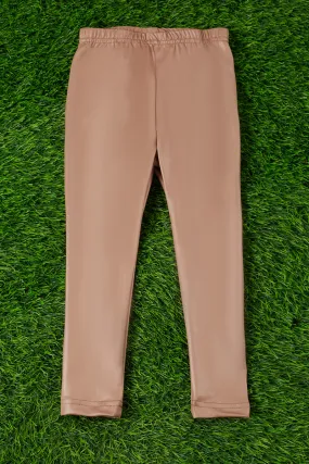 Tan satin silk stretchy leggings. PNG25153112 loi