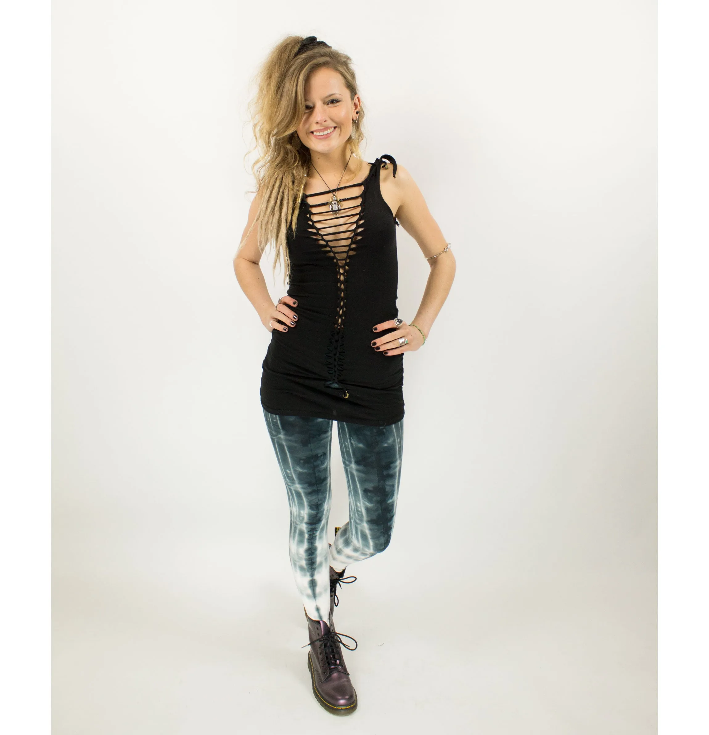 TIE DYE LEGGINGS BLACK