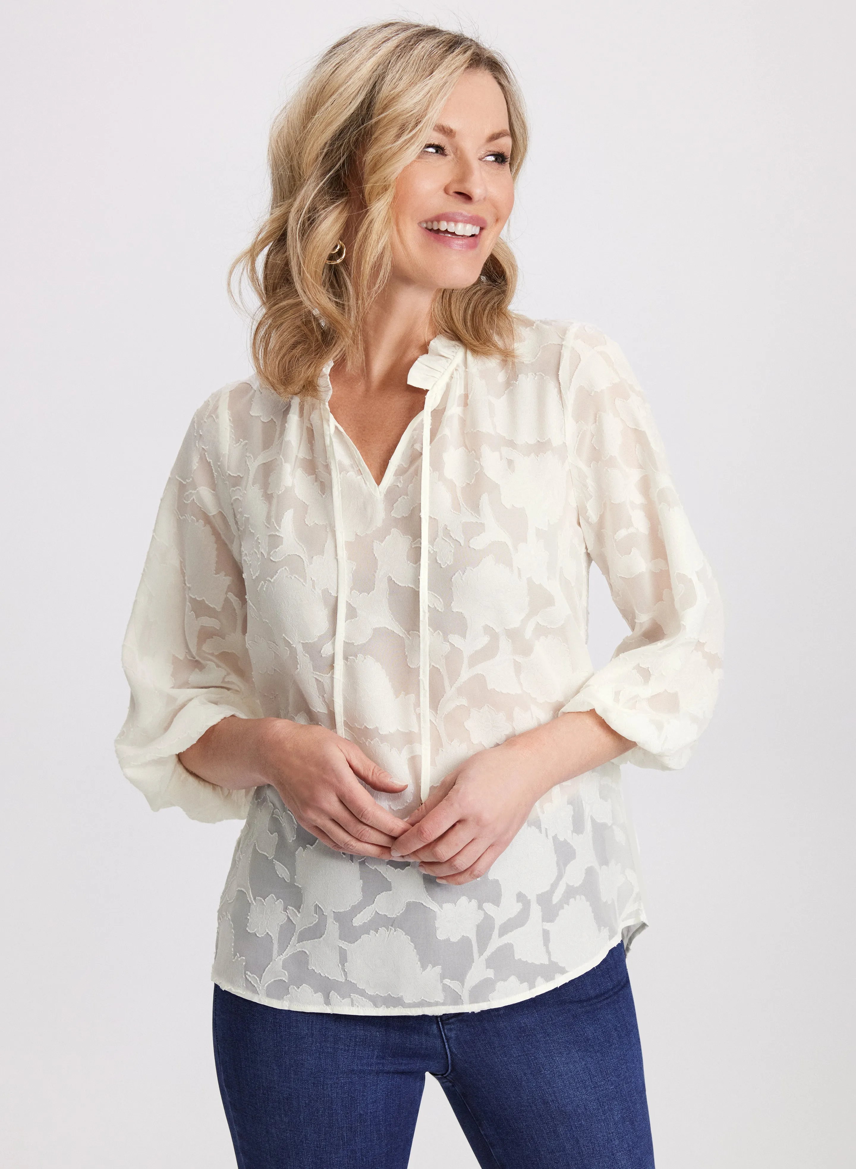 Tonal Floral Blouse