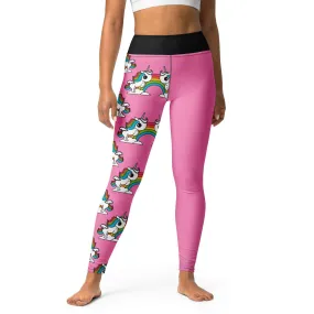 UNIQUE pink - Yoga Leggings with unicorns and rainbows